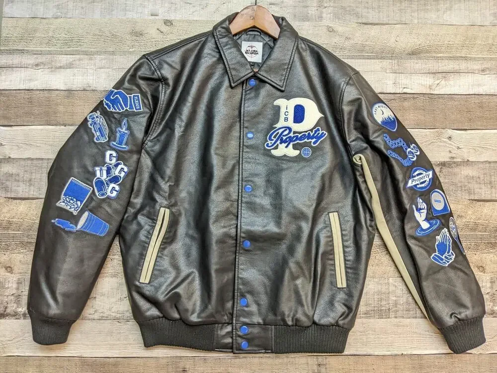 Ice Cold Records ICB Mens Jacket L Faux Leather Black Generational Curse, New